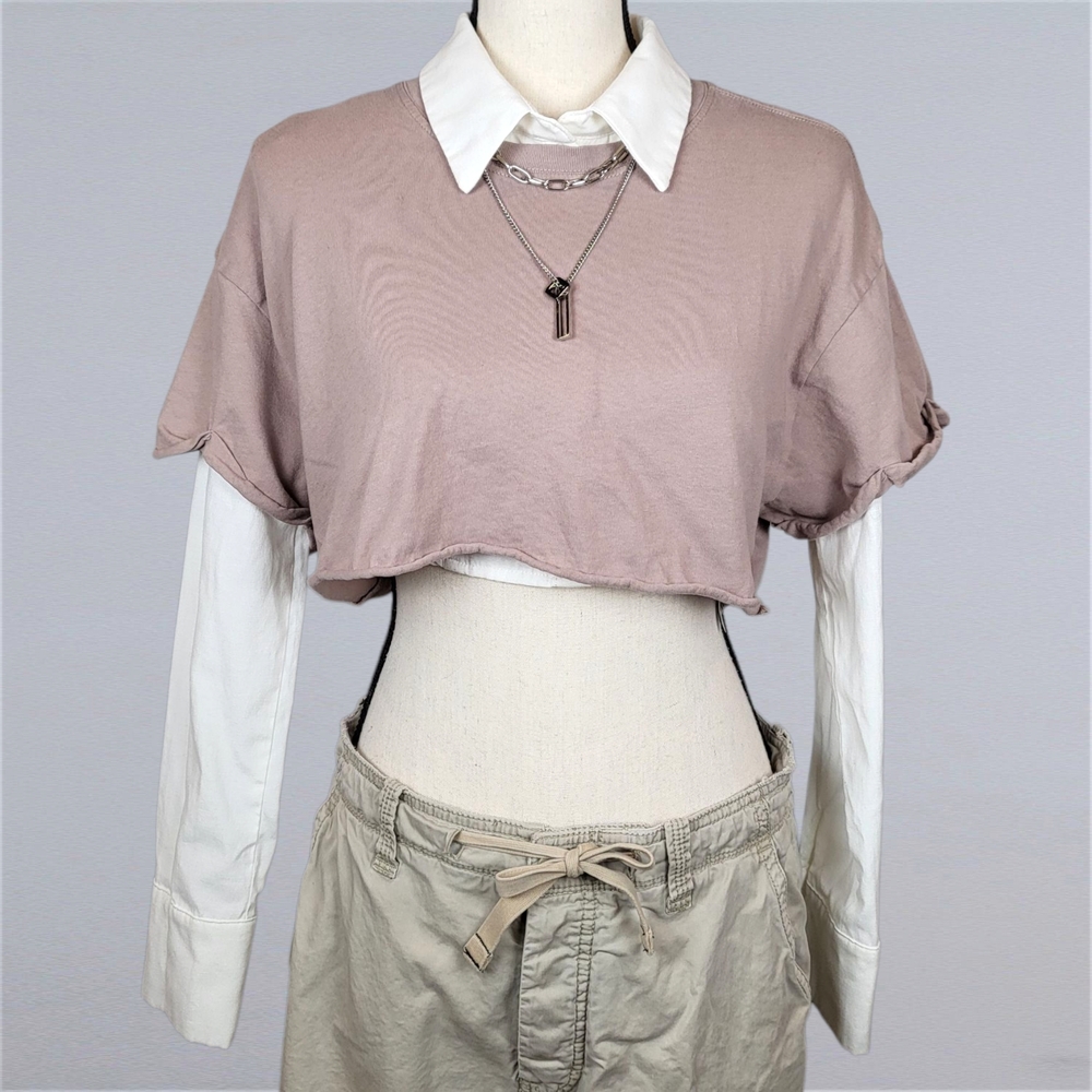 Garage Taupe Crop Top